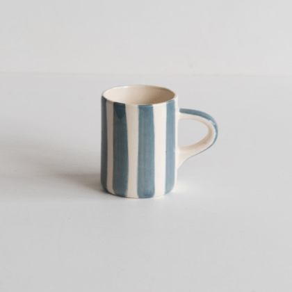 ESPRESSO CUPS CANDY STRIPES - DOVE GREY