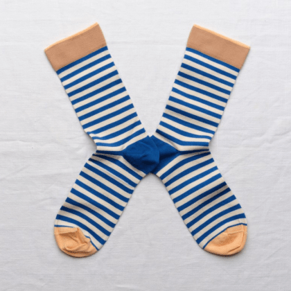 socks stripe cobalt